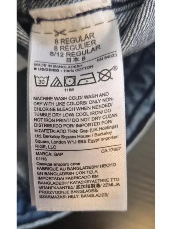 GAP 1969 Original Flare Jeans Braided Waist & Pockets Women's 8 R Vintage - Picture 15 of 16